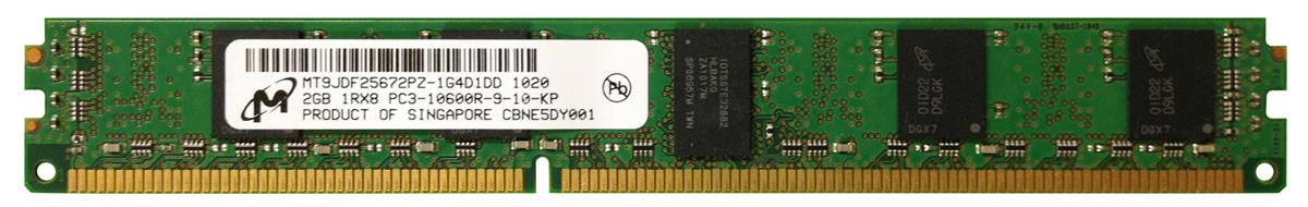 MT9JDF25672PZ-1G4D1 Micron 2GB PC3-10600 DDR3-1333MHz ECC Registered CL9 240-Pin DIMM ery Low Profile (VLP) Single Rank Memory Module