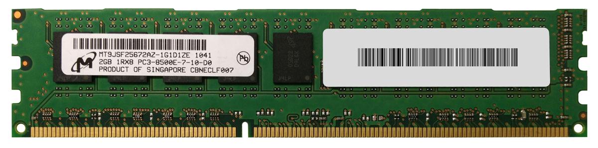 MT9JSF25672AZ-1G1D1 Micron 2GB PC3-8500 DDR3-1066MHz ECC Unbuffered CL7 240-Pin DIMM single Rank Memory Module