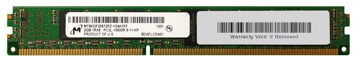 MT9KDF25672PZ-1G4 Micron 2GB PC3-10600 DDR3-1333MHz ECC Registered CL9 240-Pin DIMM 1.35V Low Voltage Very Low Profile (VLP) Single Rank Memory Module