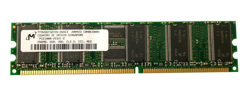 3D-41D205R1-512M 512MB Kit (2 X 256MB) DDR PC2100 CL=2.5 Registered ECC DDR266 2.5V 32Meg x 72 For Dell PowerEdge 2600