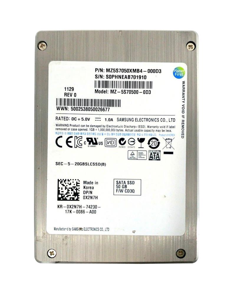 MZ5S7050XMB4 Samsung 50GB SLC SATA 3Gbps 2.5-inch Internal Solid State Drive (SSD)