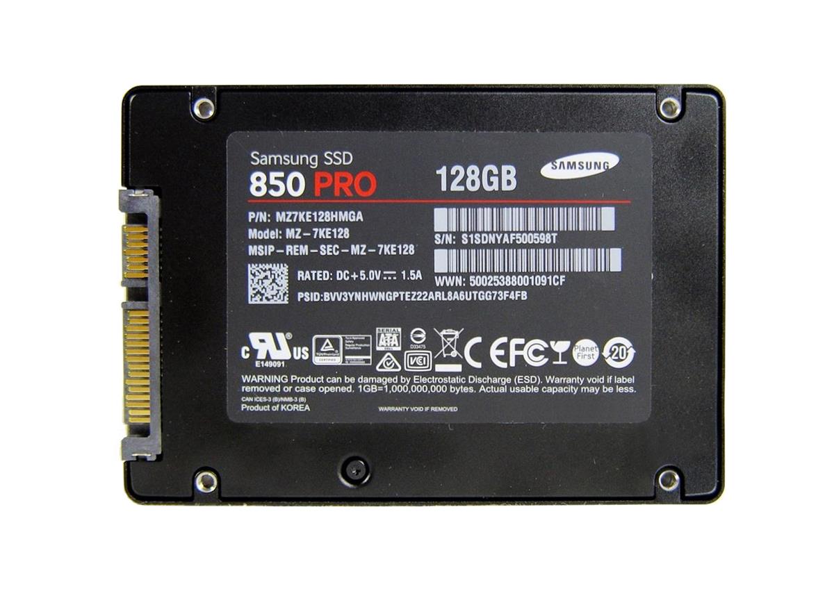 MZ7KE128BW Samsung 850 PRO Series 128GB MLC SATA 6Gbps (AES-256 / TCG Opal 2.0) 2.5-inch Internal Solid State Drive (SSD)