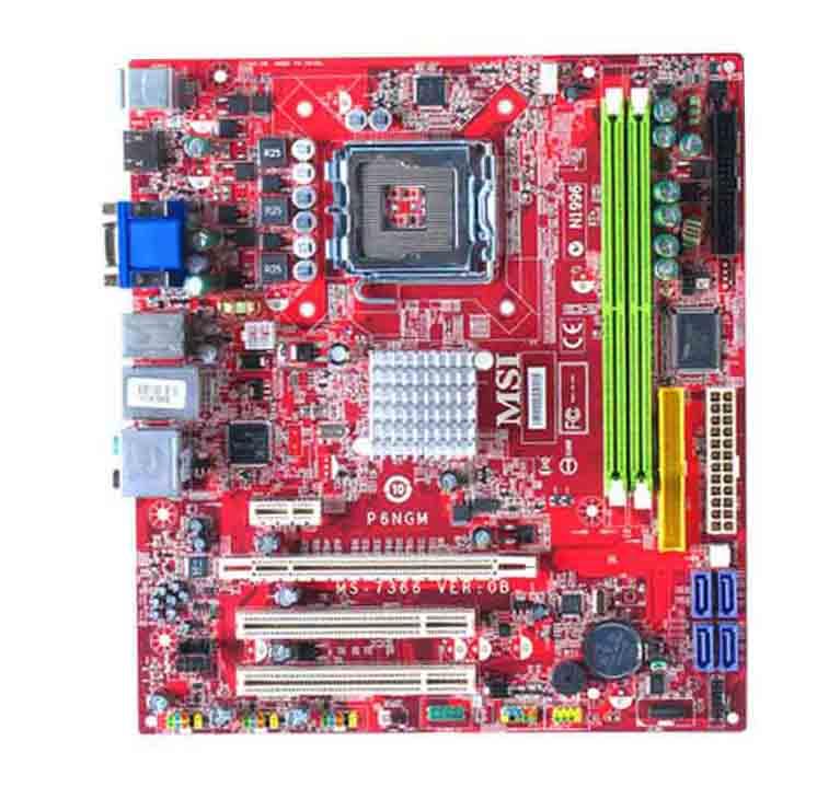 P6NGM-L MSI Socket LGA 775 Nvidia GeForce 7050 + nForce 610i Chipset Core 2 Duo/ Core 2 Quad/ Pentium 4/ Pentium 4 Extreme Edition/ Pentium Extreme Edition/ Pentium D Processors Support DDR2 2x DIMM 4x SATA 3.0Gb/s Micro-ATX Motherboard (Refurbished)