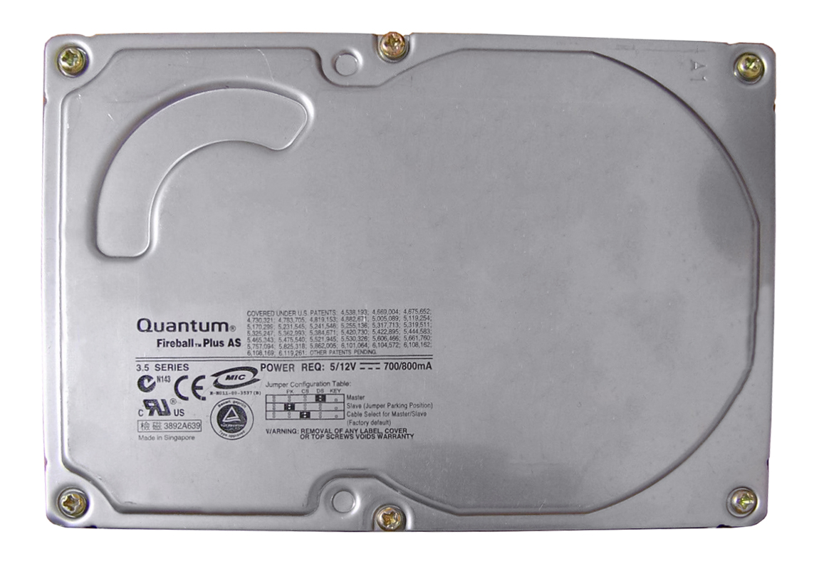 QMP10000AS-A Quantum Fireball Plus AS 10.2GB 7200RPM ATA-100 2MB Cache 3.5-inch Internal Hard Drive