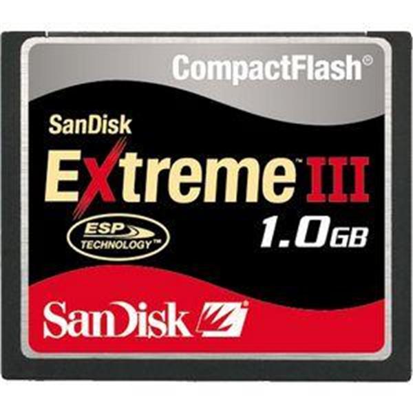SDCFX3-1024 SanDisk Extreme III 1GB CompactFlash (CF) Memory Card