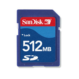 SDSDJ-512 SanDisk 512MB Secure Digital (SD) Flash Memory Card