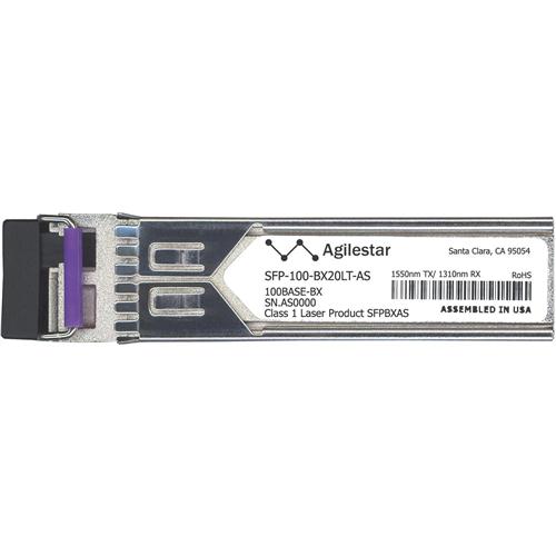 SFP-100-BX20LT-AS Agilestar 100Mbps 100Base-BX Single-mode Fiber 20km 1310nmTX/1550nmRX LC Connector SFP Transceiver Module for Alcatel-Lucent Compatible 