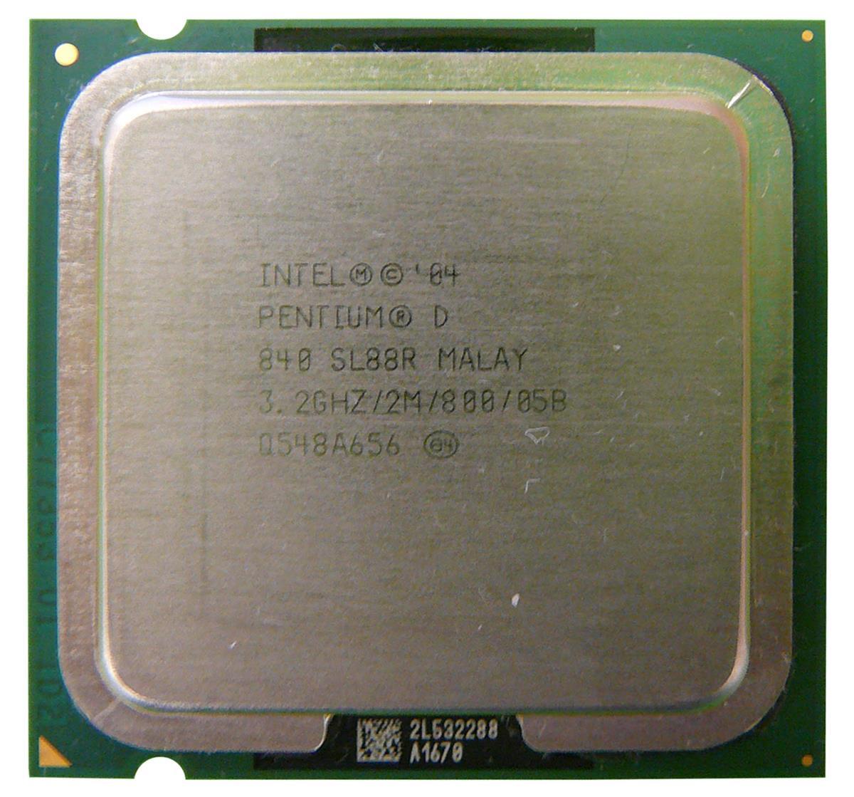 SL88R Intel Pentium D Dual-Core 840 3.20GHz 800MHz FSB 2MB L2 Cache Socket 775 Processor