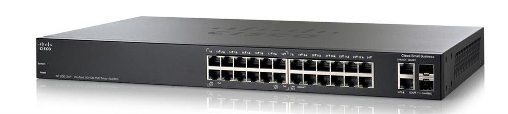 SLM248GT Cisco SF200-48 48-Ports 10/100Mbps Ethernet 2 x Gigabit SFP Port Rack-mountable Ethernet Switch (Refurbished)