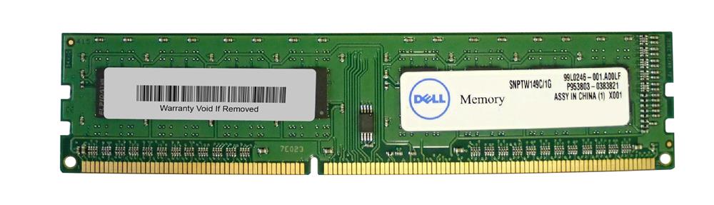 SNPTW149C/1G Dell 1GB PC3-10600 DDR3-1333MHz non-ECC Unbuffered CL9 240-Pin DIMM Single Rank Memory Module