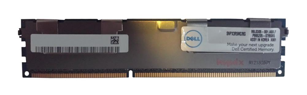 SNPX3R5MC/8G Dell 8GB PC3-10600 DDR3-1333MHz ECC Registered CL9 240-Pin DIMM Dual Rank Memory Module