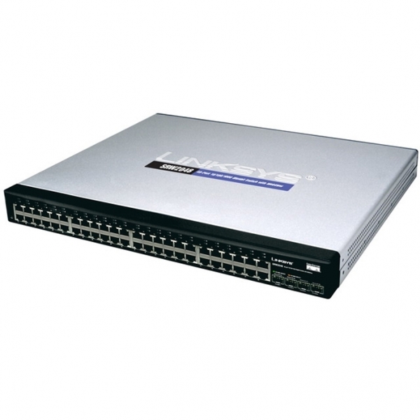 SRW2048 Linksys 48-Ports 10/100/1000Mbps Gigabit Switch with WebView Includes 48 10/100/1000 RJ-45 Ports and 4 Shared SFP (MiniGBIC) Slots (Refurbishe (Refurbished)
