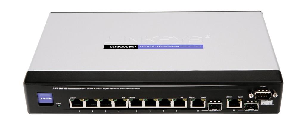 SRW208MPK9 Cisco SRW208MP 8-Ports 10/100Mbps Ethernet Switch (Refurbished)