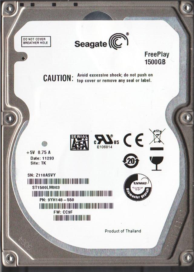ST1500LM003 Seagate FreePlay 1.5TB 5400RPM SATA 3Gbps 16MB Cache 2.5-inch Internal Hard Drive