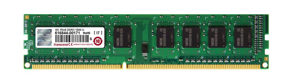 TS512MLK64V6H Transcend 4GB PC3-12800 DDR3-1600MHz non-ECC Unbuffered CL11 240-Pin DIMM Single Rank Memory Module