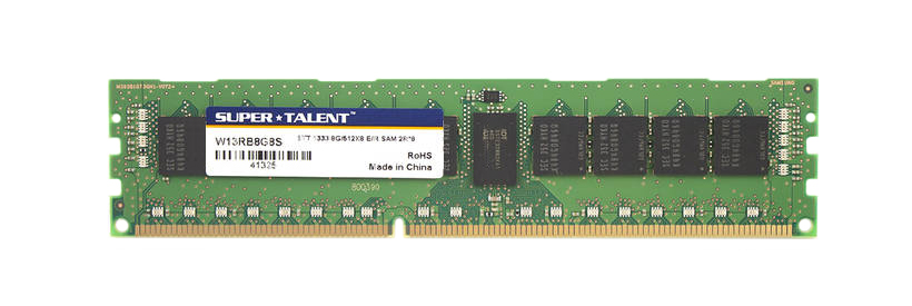 W13RB8G8S Super Talent 8GB PC3-10600 DDR3-1333MHz ECC Registered CL9 240-Pin DIMM Dual Rank Memory Module