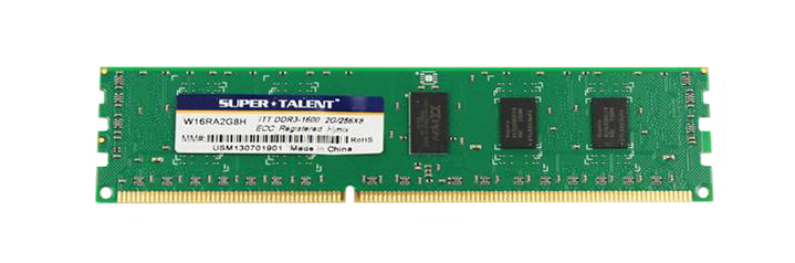 W16RA2G8H Super Talent 2GB PC3-12800 DDR3-1600MHz ECC Registered CL11 240-Pin DIMM Single Rank Memory Module