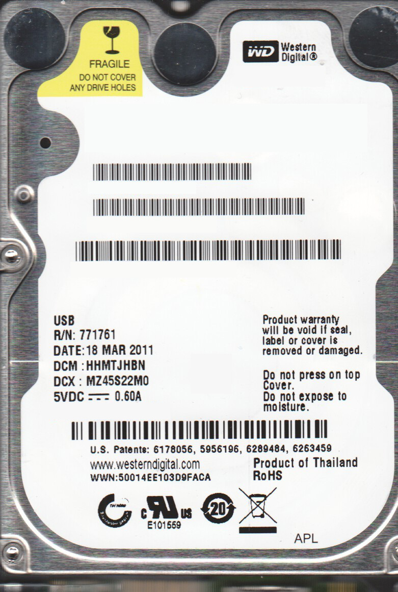 WD7500KMVW-11ZSMS4-P Western Digital 750GB 5400RPM USB 3.0 2.5-inch Internal Hard Drive