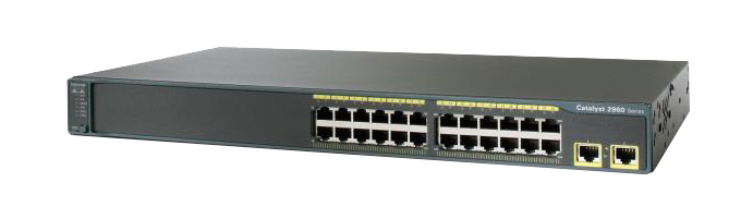 WS-C2960-24-TT-L Cisco Catalyst 2960 Series 24-Ports RJ-45 10Base-T/100Base-TX Fast Ethernet Rack-mountable Managed Switch with 2x 10/100/1000 Ports (Refurbished)