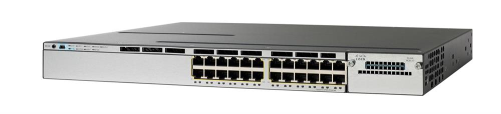 WS-C3750X-24P-E Cisco Catalyst 3750-X 24-Ports 10/100/1000Base-T RJ-45 PoE+ USB Manageable Layer2 Rack-mountable 1U Ethernet Switch (Refurbished)