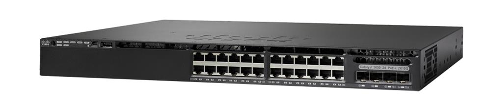 WS-C3650-24PD-S Cisco Catalyst 3650-24PD 24-Ports 10/100/1000Mbps PoE+ 2x 10G Uplink Port Rack-mountable Manageable Ethernet Switch (Refurbished)