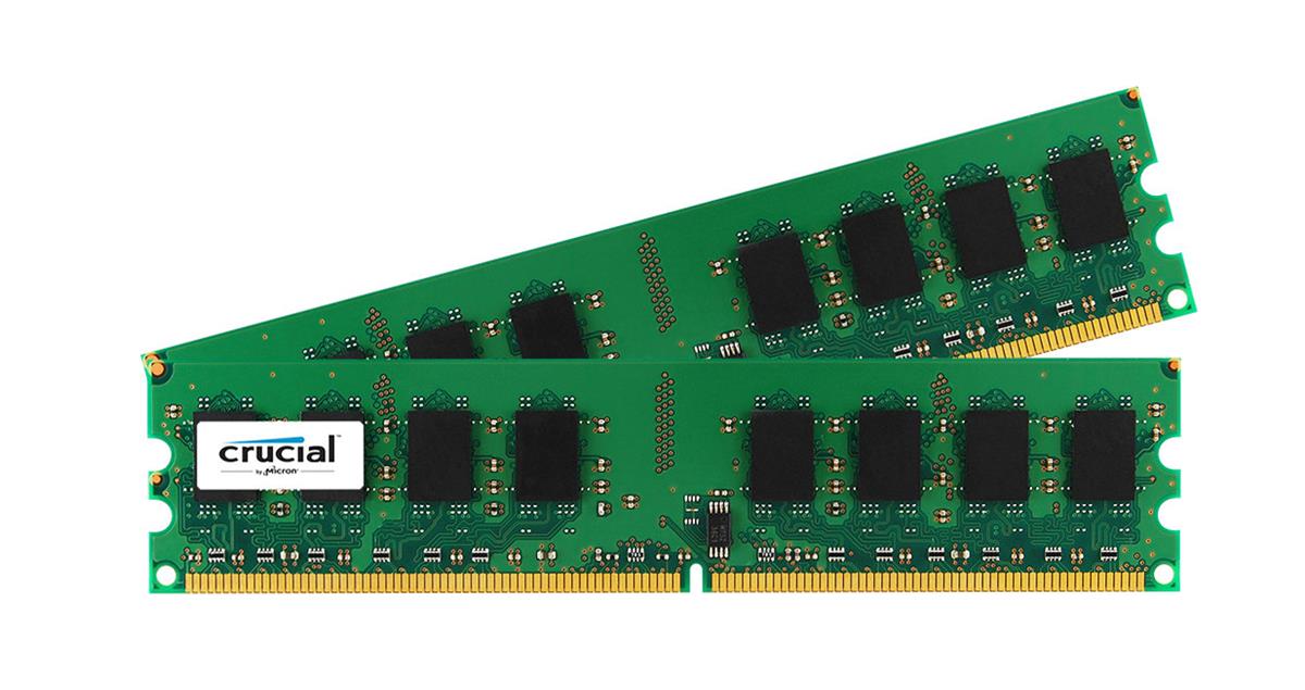CT2KIT25664AA1067 Crucial 4GB Kit (2 X 2GB) PC2-8500 DDR2-1066MHz non-ECC Unbuffered CL7 240-Pin DIMM Memory