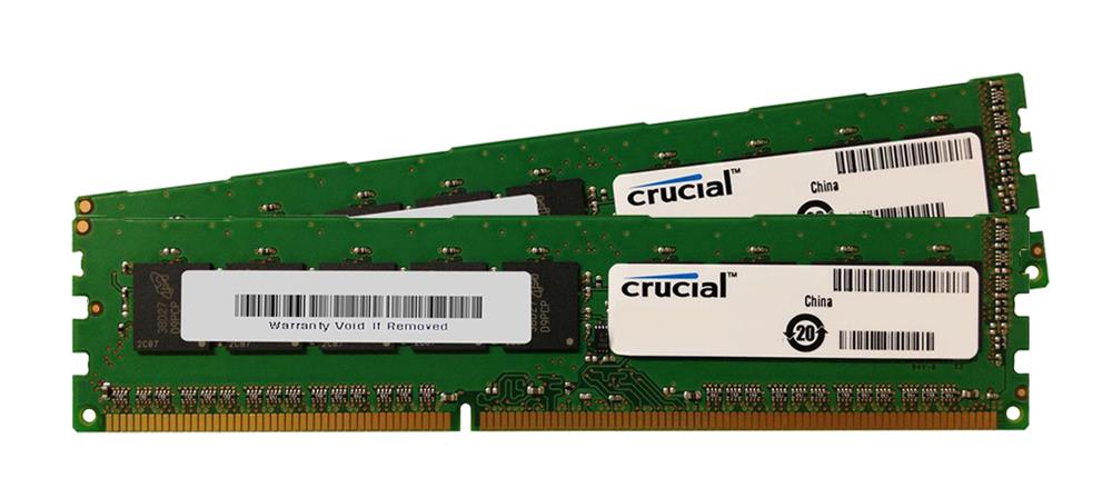 CT2KIT102472BD1339 Crucial 16GB Kit (2 X 8GB) PC3-10600 DDR3-1333MHz ECC Unbuffered CL9 240-Pin DIMM 1.35V Low Voltage Dual Rank Memory