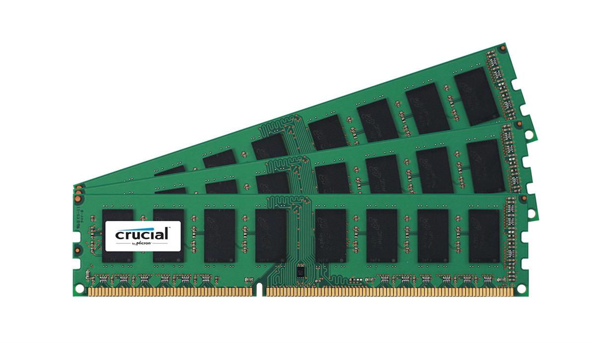 CT3KIT25664BA1067 Crucial 6GB Kit (3 X 2GB) PC3-8500 DDR3-1066MHz non-ECC Unbuffered CL7 240-Pin DIMM Memory