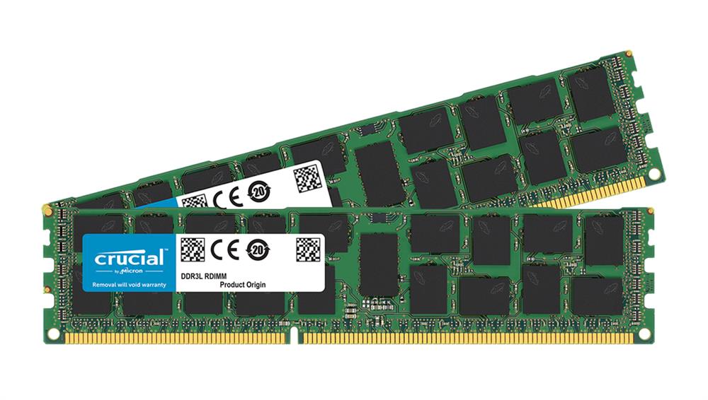CT5097484 Crucial 16GB Kit (2 X 8GB) PC3-12800 DDR3-1600MHz ECC Registered CL11 240-Pin DIMM 1.35V Low Voltage Dual Rank Memory for Dell Precision R7610 Rack Workstation Workstation