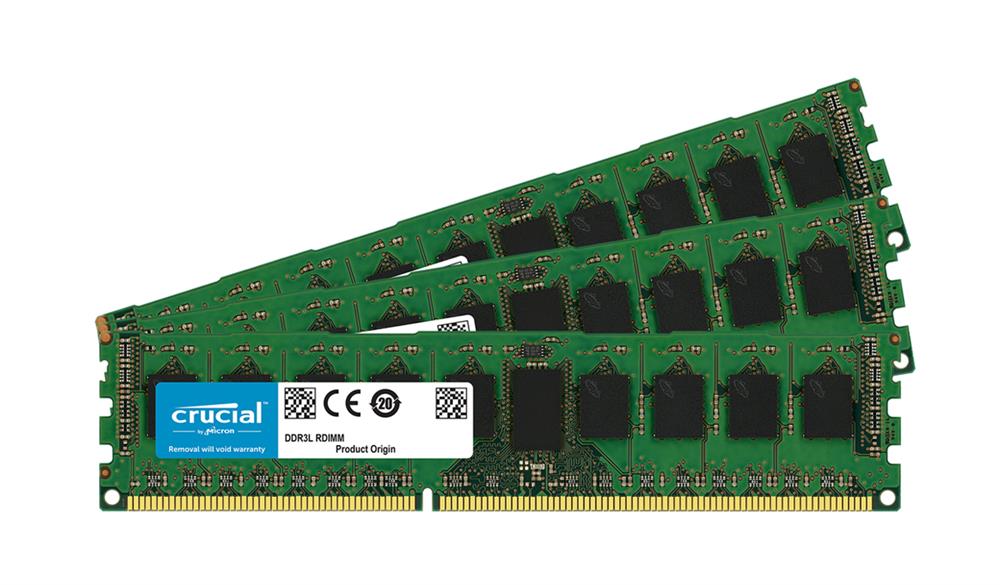 CT3K8G3ERSLS4160B Crucial 24GB Kit (3 X 8GB) PC3-12800 DDR3-1600MHz Registered ECC CL11 240-Pin DIMM 1.35V Low Voltage Single Rank Memory