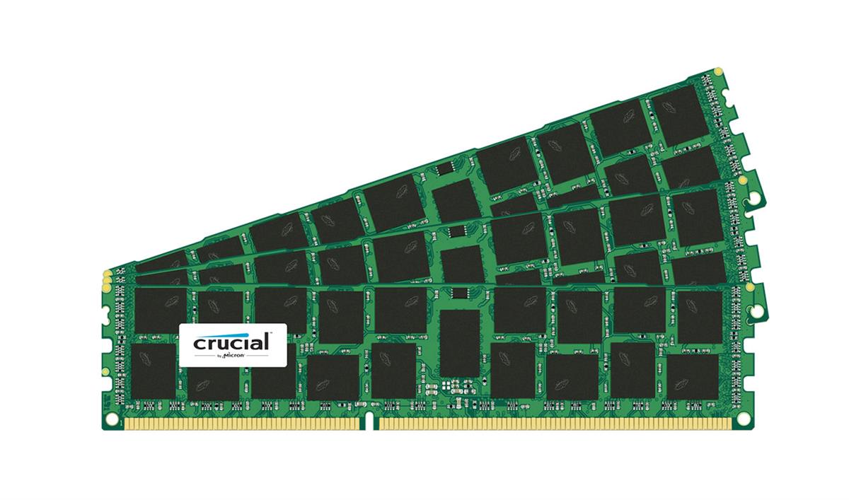 CT3K16G3ERSLQ81067 Crucial 48GB Kit (3 X 16GB) PC3-8500 DDR3-1066MHz Registered ECC CL7 240-Pin DIMM 1.35V Low Voltage Quad Rank Memory
