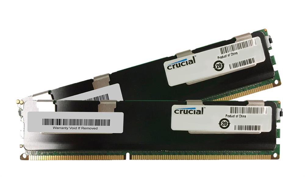 CT2K32G3ERSLQ41339 Crucial 64GB Kit (2 X 32GB) PC3-10600 DDR3-1333MHz Registered ECC CL9 240-Pin DIMM 1.35V Low Voltage Quad Rank Memory
