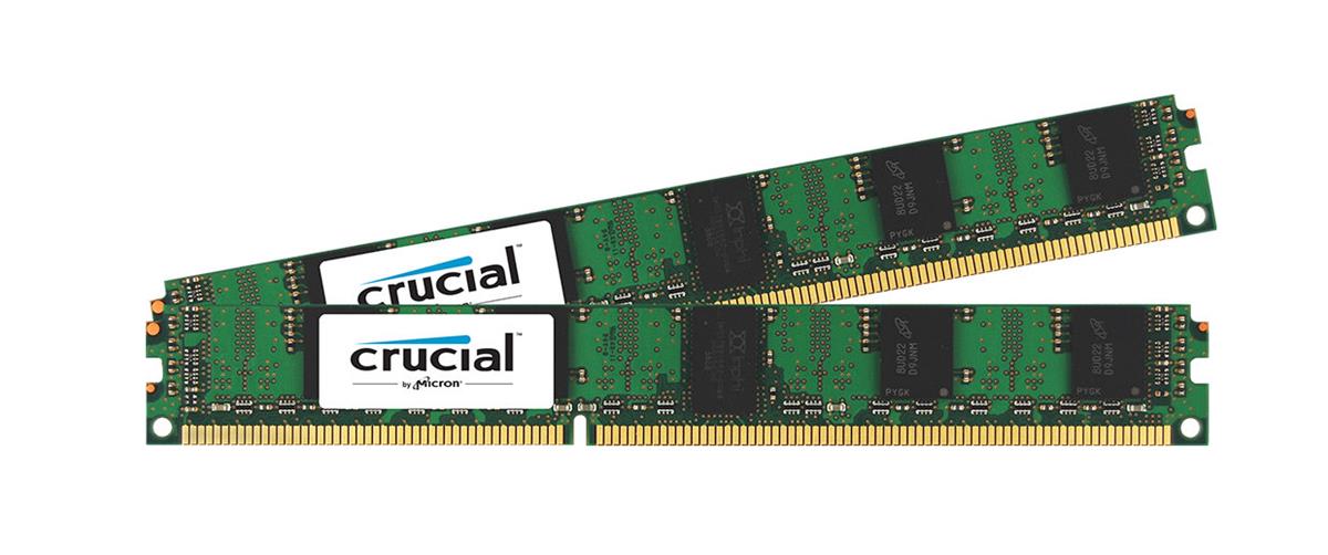 CT1778239 Crucial 2GB Kit (2 X 1GB) PC3-10600 DDR3-1333MHz ECC Registered CL9 240-Pin DIMM 1.35V Low Voltage Single Rank Very Low Profile (VLP) Memory for Dell PowerEdge R515 Server