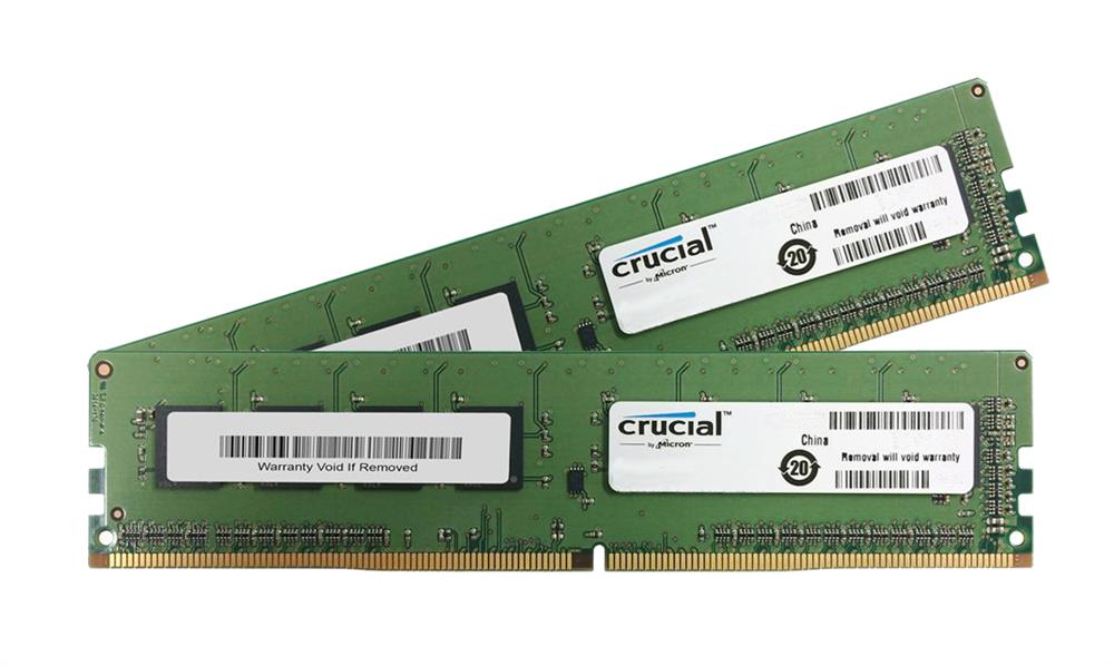 CT8103990 Crucial 16GB Kit (2 X 8GB) PC4-19200 DDR4-2400MHz non-ECC Unbuffered CL17 288-Pin DIMM 1.2V Memory for Dell PowerEdge T330 System