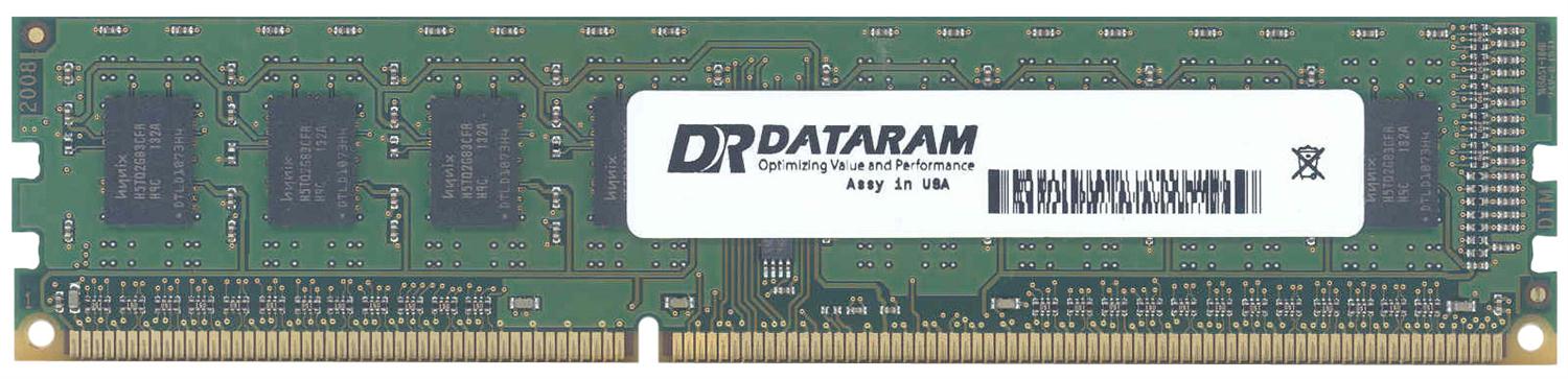 DTM64389C Dataram 8GB PC3-12800 DDR3-1600MHz non-ECC Unbuffered CL11 240-Pin DIMM Dual Rank Memory Module