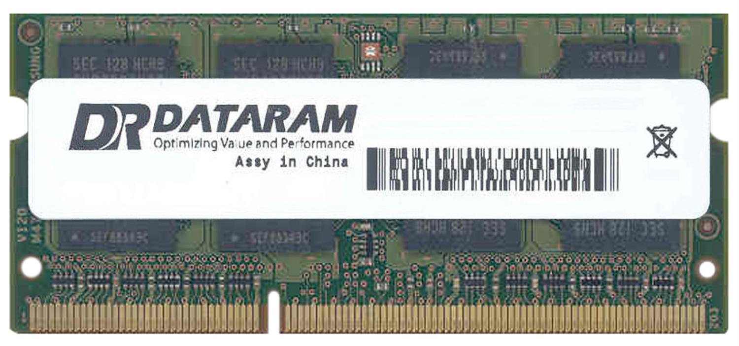 DTM64614A Dataram 8GB PC3-12800 DDR3-1600MHz ECC Unbuffered CL11 204-Pin SoDimm 1.35V Low Voltage Dual Rank Memory Module