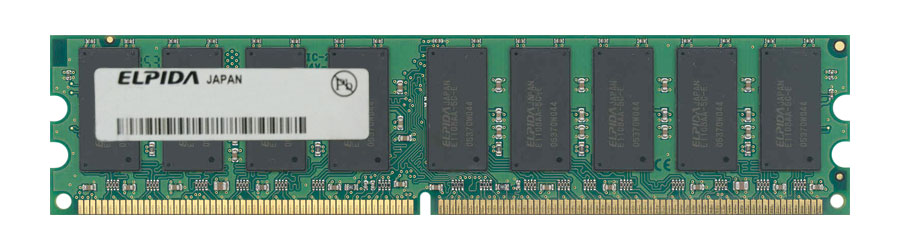 EB11ED8AGWA-6E-E Elpida 1GB PC2-5300 DDR2-667MHz ECC Unbuffered CL5 240-Pin DIMM Dual Rank Memory Module