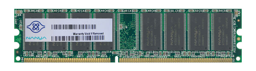 NT128D64SH4B1G-6K Nanya 128MB PC2700 DDR-333MHz non-ECC Unbuffered CL2.5 184-Pin DIMM 2.5V Memory Module