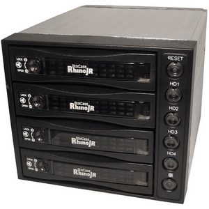 6680-5000-0500 CRU-Dataport Rhino Jr Rjr400 5.25inch Sata 3gbps 3hh Receiving Frame + 4 Sata 3gbps Lp Carriers (Black)