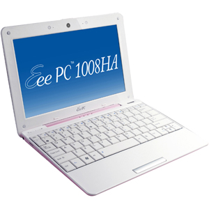 1008HA-MU17-PI Asus Eee PC 10.1" (Color Shine) Netbook - Intel Atom N280 1.66 GHz - Pearl Pink (Refurbished)