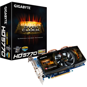 GV-R577SO-1GD Gigabyte Radeon HD 5770 1GB GDDR5 128-Bit HDMI / DisplayPort / PCI-Express 2.1 Video Graphics Card