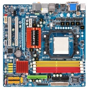 GA-MA78GM-S2HP Gigabyte Socket AM2+ AMD 780G + SB700 Chipset AMD Phenom X4/ Phenom X3/ AMD Athlon 64 FX/ Athlon 64 X2/ Athlon X2/ Athlon 64/ Athlon/ AMD Sempron X2/ Sempron Processors Support DDR2 4x DIMM 5x SATA 3.0Gb/s Micro-ATX Motherboard (Refurbished)