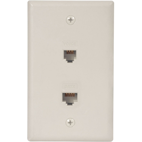 ICRDSV05WH ICC 6P6C IDC Voice and Data Integrated Faceplate White