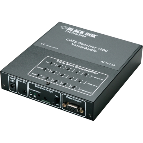 AC1013A-R2 Black Box CATx Multi VGA and Analog Audio Receiver Single-Port Daisychainable 1200 ft. with Skew Compensation