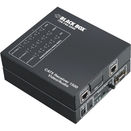 AC1014A-R2 Black Box CATx Multi VGA and Analog Audio Receiver Single-Port Daisychainable 2000 ft. with Skew Compensation