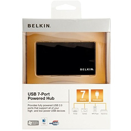 F4U018VBLK Belkin 7-port Usb 2.0 Mobile Hub (Refurbished)
