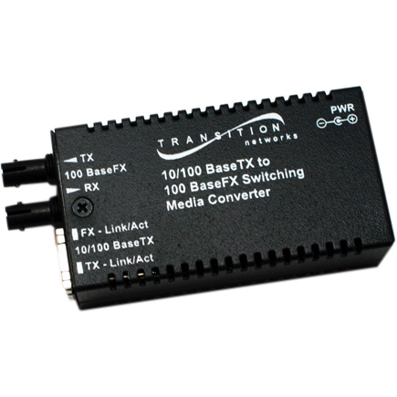 M/E-PSW-FX-02(SC)-NA Transition 10/100Base-TX (RJ-45) to 100Base-FX 1300 NM Multi-Mode (SC) 2 Kilometers/1.2 Miles for 10/100 Bridging Stand-Alone Media Converter