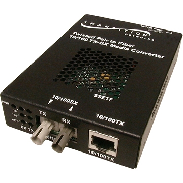 SSETF1013-205-LA Transition Networks 10/100Base-TX to 10/100Base-SX Multi Mode 850nm 60m SC Media Converter