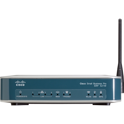 SRP521W-U-E-K9 Cisco SRP521W FE Wan 802.11n ETSI 128DRam 64Flash 2FXS/1FXO (Refurbished)