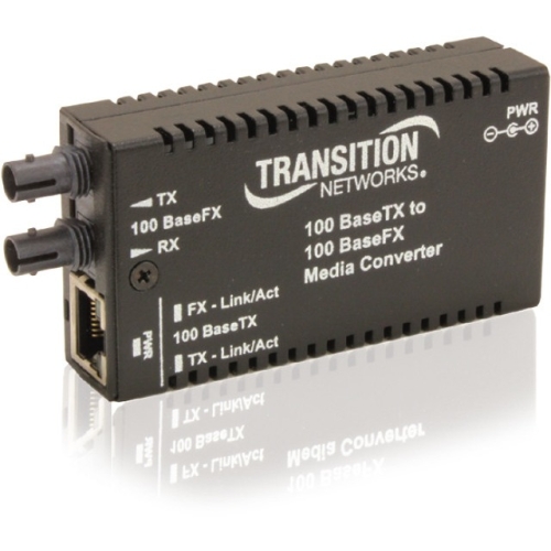 M/E-TX-FX-01(SC)-NA Transition 100Base-TX (RJ-45) to 100Base-FX 1300 NM Multi-Mode (SC) 2 Kilometers/1.2 Miles for Fast Ethernet Stand-Alone Media Converter